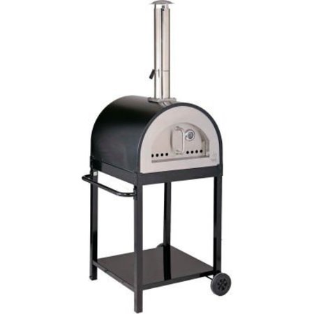 WPPO LLC WPPO Traditional 25-Inch Eco Wood Fired Pizza Oven Black w/ Black Stand WKE-04-BLK